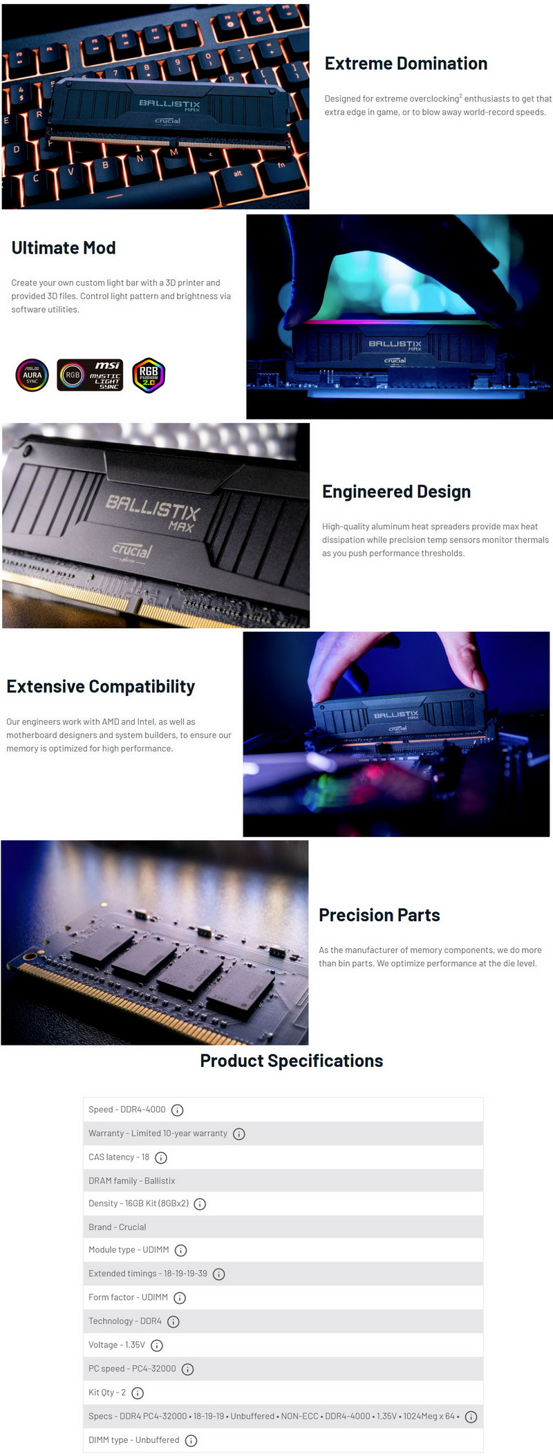 DDR4, DRAM, Specs & Features