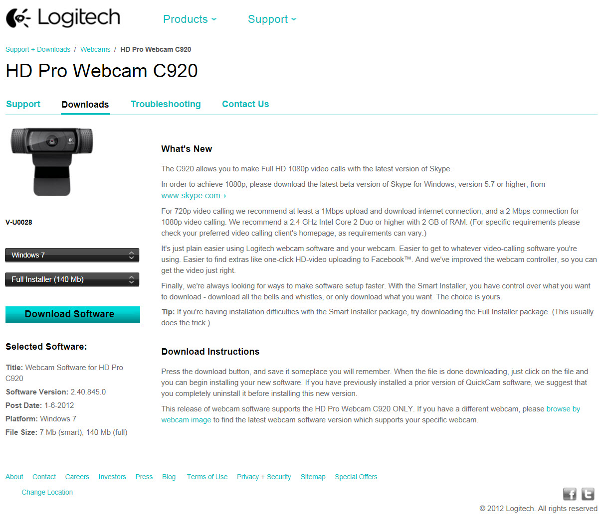 logitech hd 1080p c920 driver for mac