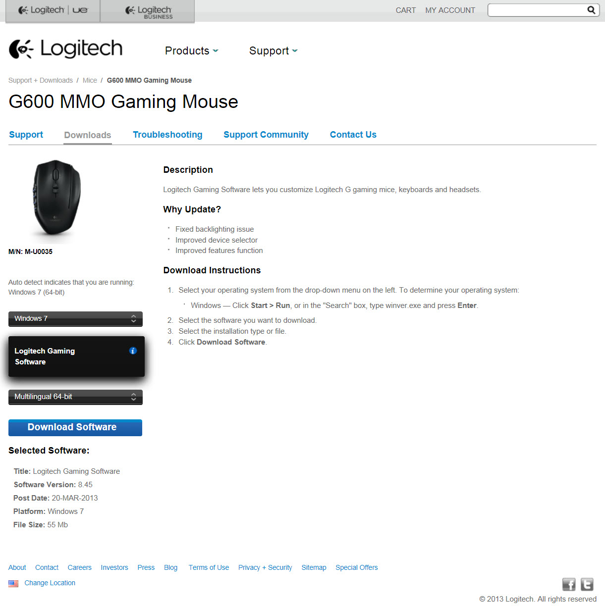logitech g hub how to change location of game